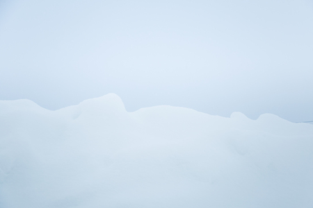 Beautiful minimalist landscape of winter in central Norway. Clear scenery in sunny day.
