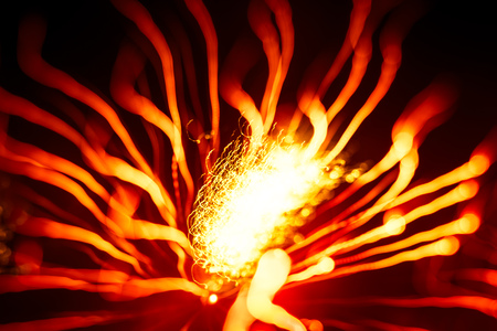 A beautiful, abstract artistic image of New Year Eve fireworks. Colorful picture with blur and...