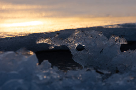 Winter's Frozen Symphony: Captivating Ice Formation in Northern Europe Nature