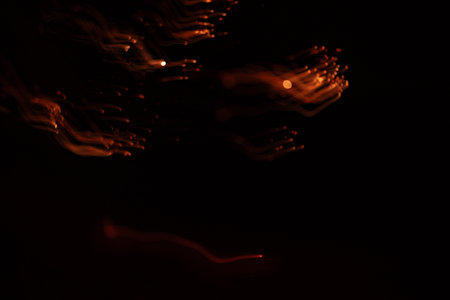 An artisctic picture of New Year's fireworks in the dark sky. Long exposure, bokeh, abstact....