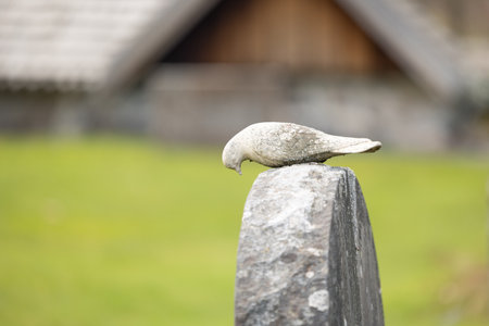 A historic building complex of a monastery in Sweden. Spring scenery of Scandinavia with religious buildings.の写真素材
