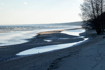 A beautiful Baltic Sea costline scenery during sunny day. A beach in Latvia, Europe.