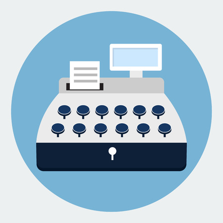 Cash register flat iconのイラスト素材