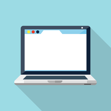 Laptop flat icon, design element for mobile and web applications, eps 10のイラスト素材