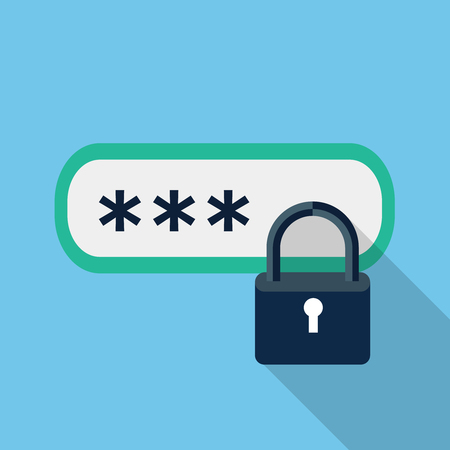 Password protected icon, design element for mobile and web applications, eps 10のイラスト素材