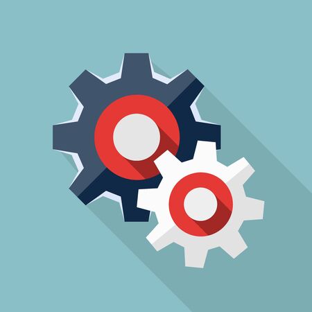 Settings flat icon, design element for mobile and web applications, eps 10のイラスト素材