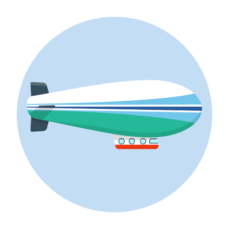 Blimp, barrage balloon, airship icon illustration on white background.のイラスト素材