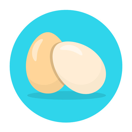 Eggs flat icon, chicken egg vector illustrationのイラスト素材