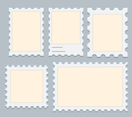 Blank Postage Stamps Set Vectorのイラスト素材