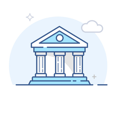 Bank Building Vector Iconのイラスト素材