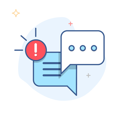 New Message, Dialog, Chat Speech Bubble Notification icon vectorのイラスト素材