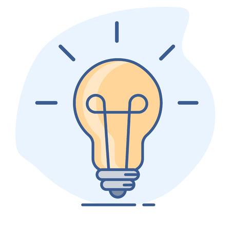Light bulb line color icon.のイラスト素材