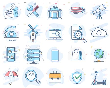 Set of flat line color icons. Vector illustration. Volume 3のイラスト素材
