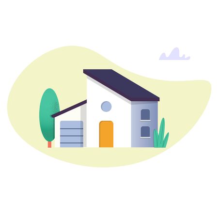 Modern house  vector illustration. Home flat icon.のイラスト素材