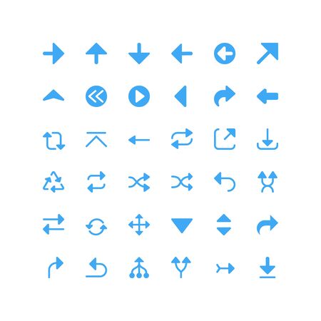 Flat vector arrows icon set. 24x24 px. Pixel Perfect.のイラスト素材