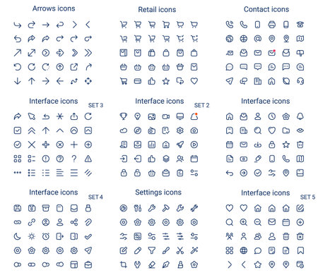 Simple small line icons set. Rounded mini vector icons. Pixel perfect. Editable stroke.のイラスト素材