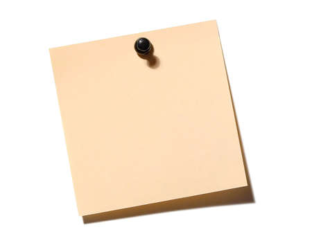 Yellow empty note paper on the white board