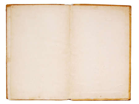Open old book isolated over white background