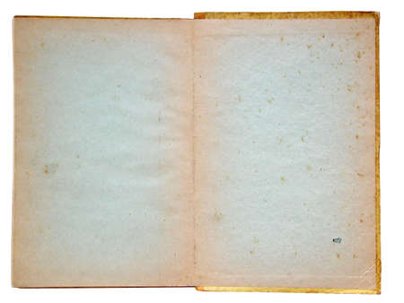 Open old book isolated over white background