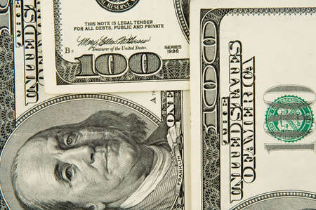 Real one hundred dollars banknote background texture