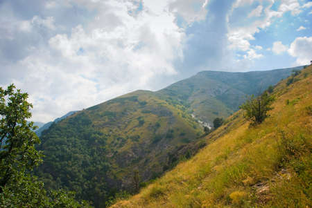 Summer mountain landscape in Crimea, Ukraineの写真素材