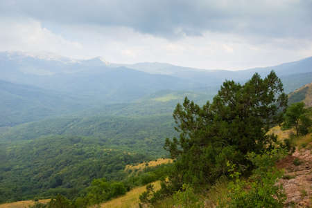 Summer mountain landscape in Crimea, Ukraineの写真素材