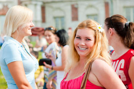MOSCOW - JULY 8: People celebrate  "Day of Family, Love and Loyalty". Open-air Concert in "Caricyno Mansion" on July 8, 2010 in Moscow, のeditorial素材