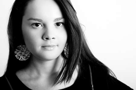 Young businesswoman portrait isolated over white background