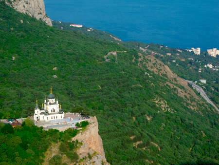 Church of the resurrection. Foros, Crimea, Ukraine. Top viewの写真素材
