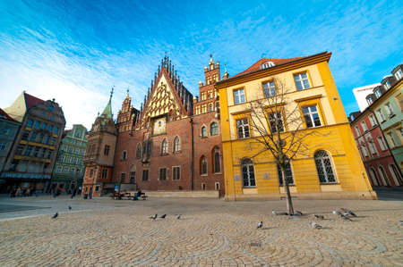 WROCLAW, POLAND - DECEMBER 29: Old city hall on December 29, 2012 in Wroclaw, Poland. The World Games 2017 will be hosted in WrocÅaw, It was chosen by the International World Games Association.のeditorial素材