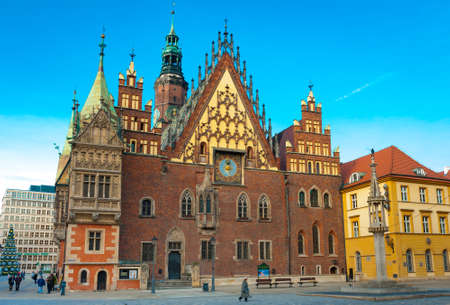 WROCLAW, POLAND - DECEMBER 29: Old city hall on December 29, 2012 in Wroclaw, Poland. The World Games 2017 will be hosted in WrocÅaw, It was chosen by the International World Games Association.のeditorial素材