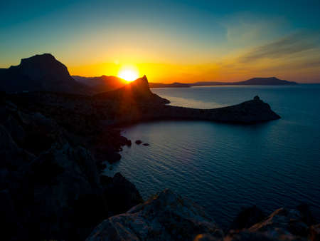 Beautiful sunrise near Novyi Svet, Crimea, Ukraineの写真素材