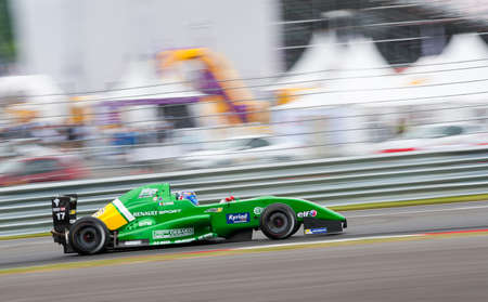 MOSCOW - JUNE 23: Aurelien Panis of RC Formula team (LUX) race at Formula Renault 2.0 race at World Series by Renault in Moscow Raceway on June 23, 2013 in Moscowのeditorial素材