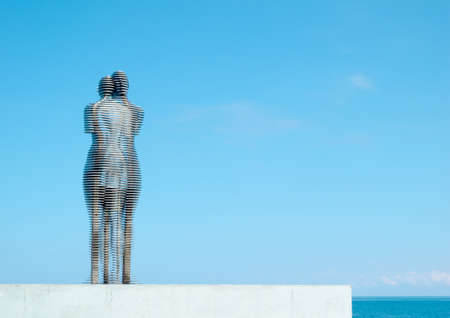 BATUMI, GEORGIA - JULY 7: Statue of Love Ali and Nino on July 7, 2013 in Batumi, Georgia. Steel Ali and Nino slowly moving towards each other every 10 minutes, as long as they meet and merge into oneのeditorial素材