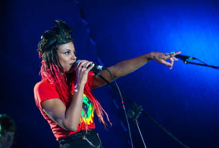 MOSCOW - SEPTEMBER 7: The Brand New Heavies group performs at Usadba Jazz Festival in Kuskovo Mansion on September 7, 2013 in Moscow. This festival was held on the Day of Moscow and was free to visitのeditorial素材