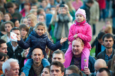 MOSCOW - JUNE 15: People attend open-air concert at Usadba Jazz Festival in Kuskovo Mansion on September 7, 2013 in Moscow. This festival was held on the Day of Moscow and was free to visitのeditorial素材