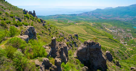 Ghost valley landscape, Crimea, Ukraineの写真素材