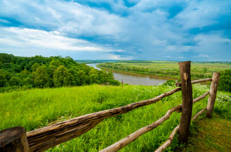 Typical Russian landscape, near Polenovo, Oka riverの写真素材