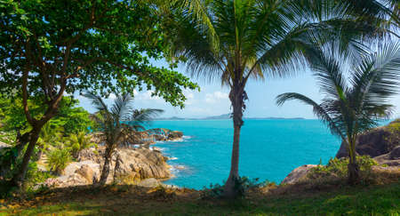 Rocky beach in Samui Island, Thailandの写真素材