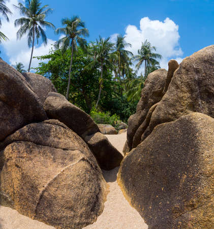Rocky beach in Samui Island, Thailandの写真素材
