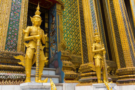 Wat Phra Kaew or Grand Palace exterior in Bangkokの写真素材