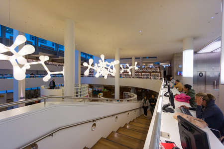 AMSTERDAM - AUGUST 26: People visit the city's public library on August 26, 2014 in Amsterdam.