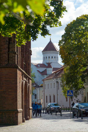 VILNIUS, LITHUANIA - SEPTEMBER 24: Cathedral of the Theotokos at day time on September 24, 2014 in Vilnius, Lithuania. This is the main Orthodox Christian church of Lithuania.のeditorial素材