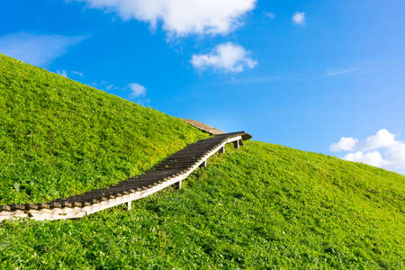Stairway to heaven, Kernave, Lithuaniaの写真素材