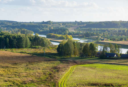 Kernave landscape at summer. The Kernave was a medieval capital of the Grand Duchy of Lithuaniaの写真素材