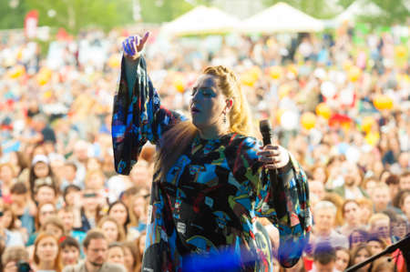 MOSCOW - JUNE 20: Nino Katamadze performs at XII International Jazz Festival "Usadba Jazz" in Tsaritsyno Park on June 20, 2015 in Moscowのeditorial素材