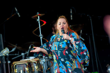 MOSCOW - JUNE 20: Nino Katamadze performs at XII International Jazz Festival "Usadba Jazz" in Tsaritsyno Park on June 20, 2015 in Moscowのeditorial素材