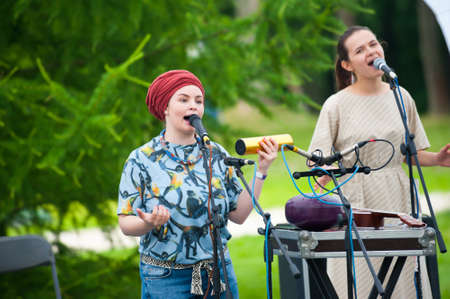 MOSCOW - JUNE 20: Shoo group performs at XII International Jazz Festival "Usadba Jazz" in Tsaritsyno Park on June 20, 2015 in Moscowのeditorial素材