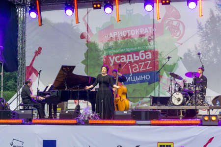 MOSCOW - JUNE 20: Hibla Gerzmava performs at XII International Jazz Festival "Usadba Jazz" in Tsaritsyno Park on June 20, 2015 in Moscowのeditorial素材