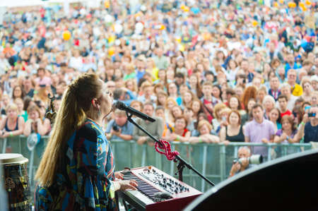 MOSCOW - JUNE 20: Nino Katamadze performs at XII International Jazz Festival "Usadba Jazz" in Tsaritsyno Park on June 20, 2015 in Moscowのeditorial素材